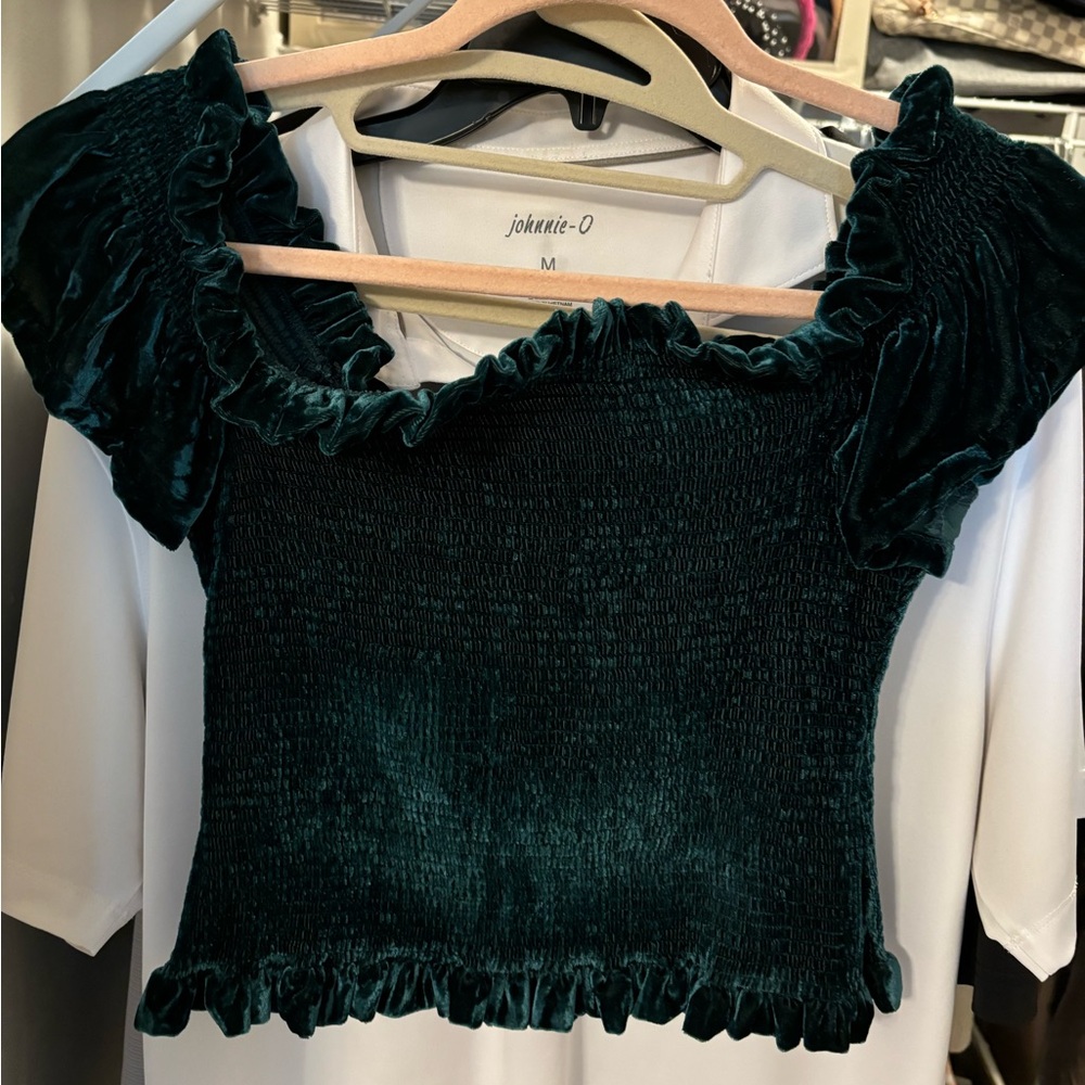 Free people off the shoulder velour top